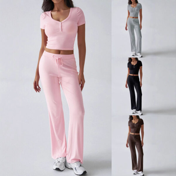 Effortless Style: Women's Solid Color Crew Neck Casual Suit – Perfect for Summer Adventures!