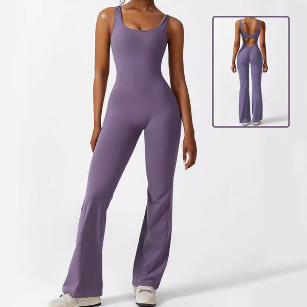 Effortless Style Meets Comfort: Women’s Sleeveless Flare Jumpsuits – Perfect for Fitness and Yoga!