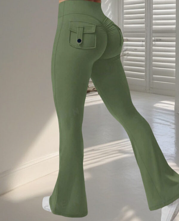 Elevate Your Fit Style: Flared Yoga Pants with Pockets – Slim Fit, High Waist, and Lifted Confidence! - Image 4