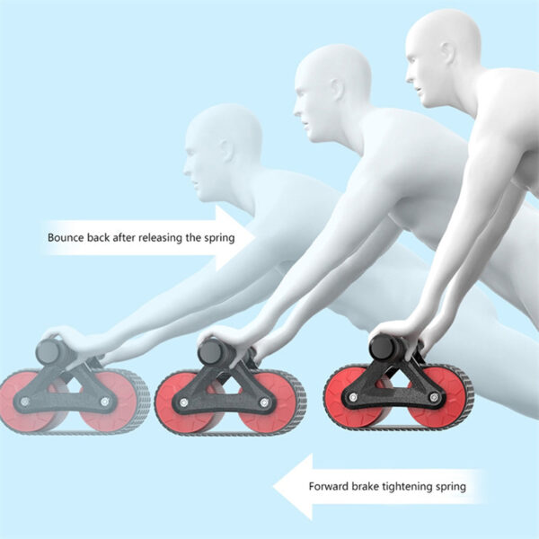 Double Wheel Ab Roller: Automatic Rebound Waist Trainer for Effective Home & Gym Workouts - Perfect for All Fitness Levels! - Image 2
