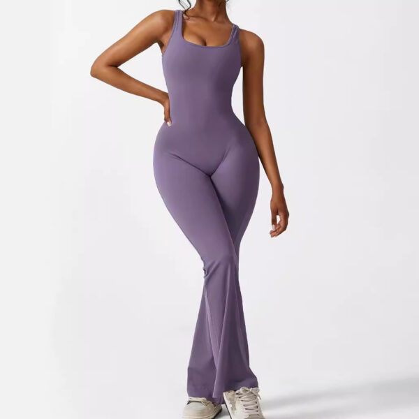 Effortless Style Meets Comfort: Women’s Sleeveless Flare Jumpsuits – Perfect for Fitness and Yoga! - Image 5