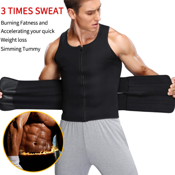 Empower Your Workout: Men's Sauna Vest & Waist Trainer – Double Belt Shapewear for Maximum Results! - Image 6
