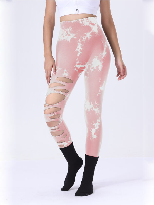 Elevate Your Activewear: 3-Pack Women's Tie Dye Cutout Tights – High Waist, Scrunch Butt Lifting Leggings for Tummy Control and Ultimate Comfort! - Image 2