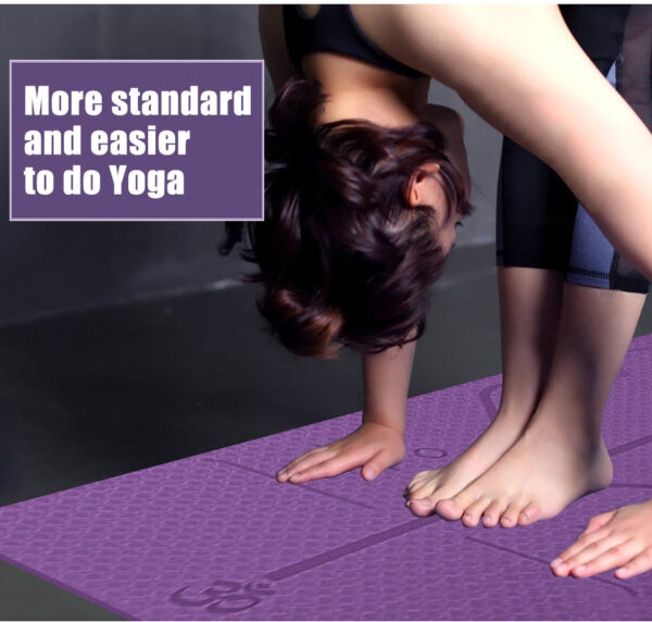 Master Your Practice: Non-Slip TPE Yoga Mat with Position Lines – Perfect for Beginners - Image 3