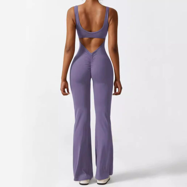 Effortless Style Meets Comfort: Women’s Sleeveless Flare Jumpsuits – Perfect for Fitness and Yoga! - Image 9