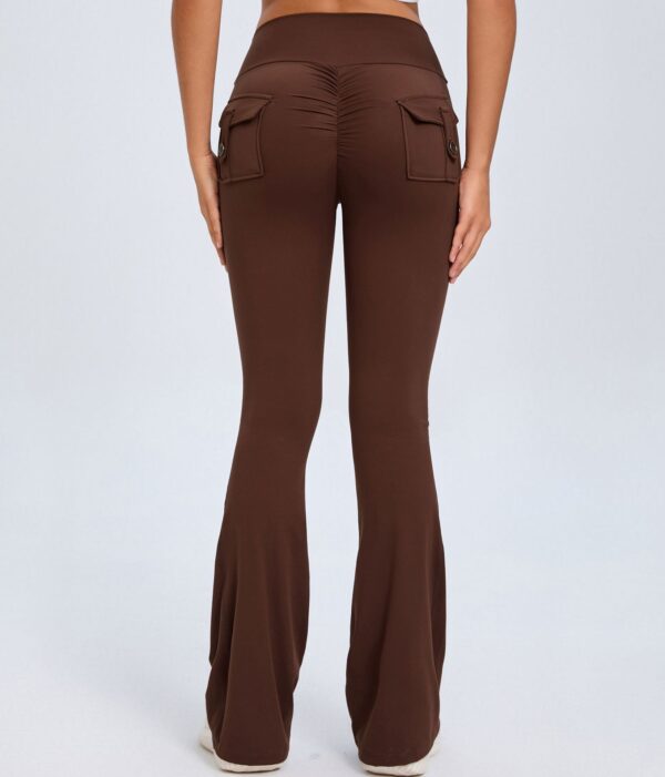 Elevate Your Fit Style: Flared Yoga Pants with Pockets – Slim Fit, High Waist, and Lifted Confidence! - Image 2