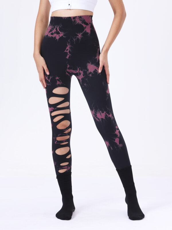 Elevate Your Activewear: 3-Pack Women's Tie Dye Cutout Tights – High Waist, Scrunch Butt Lifting Leggings for Tummy Control and Ultimate Comfort! - Image 4