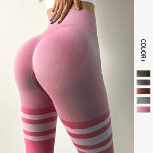 Sculpt & Stride: High-Waisted Stripe Leggings with Tummy Control for Ultimate Fitness!