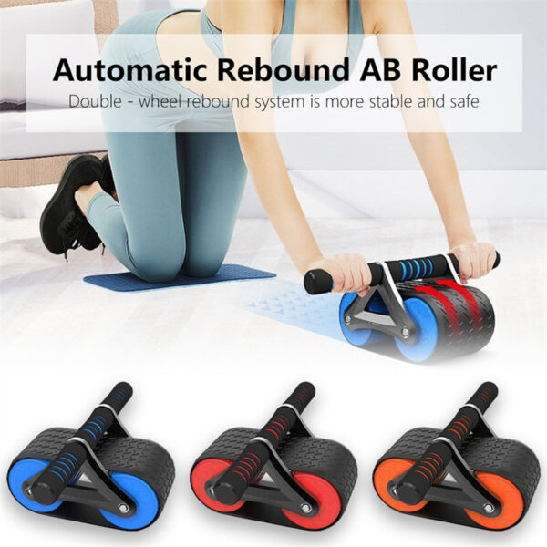Double Wheel Ab Roller: Automatic Rebound Waist Trainer for Effective Home & Gym Workouts - Perfect for All Fitness Levels!