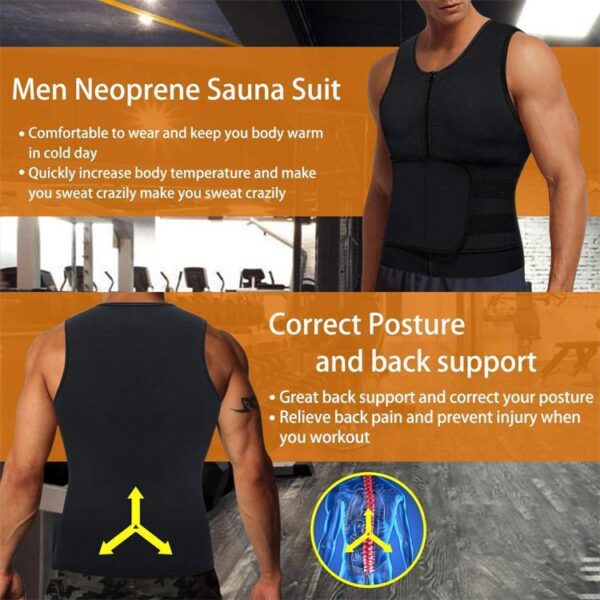 Empower Your Workout: Men's Sauna Vest & Waist Trainer – Double Belt Shapewear for Maximum Results! - Image 9