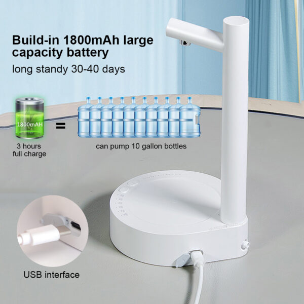 Convenient Hydration: Rechargeable Electric Desk Water Dispenser for Effortless Gallon Bottle Use! - Image 7