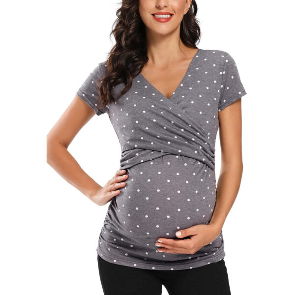 Comfort & Support: Cross-Design Maternity Yoga & Nursing T-Shirt - Image 7